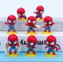 8 броя Спайдърмен пластмасови фигурки за декорация на торта игра, снимка 1