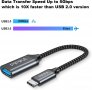 PIPIKA USB C към USB 3.0 адаптер, USB C мъжко към USB A женско, 5Gbps, найлонова оплетка, снимка 2