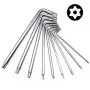 Комплект 9 средни Г-образни TORX ключа с отвор, снимка 1