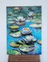 Оригинална маслена картина "Nymphaea: Azure Waters" / Ръчна изработка, снимка 2