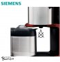Кафемашина с филтър Siemens TC86304 Червена неръждаема стомана, стъкло,1160 вата , снимка 4