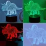 Холограмна 3D LED лампа-Трицератопс,RGB Седемцветен Интелигентен Контрол,USB, снимка 7
