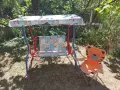 Детска люлка за двор дълга 150см. + допълн. разтегателно детско столче оранж.тигърче, снимка 2