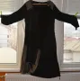Дамска интересна дълга черна рокля с бежово, пролет/есен; 2XL÷3XL, снимка 3