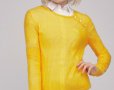 Леко и нежно пуловерче цвят слънчоглед, снимка 1 - Жилетки - 38404794
