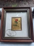 Картина миниатюра със златно фолио подпис рамка, снимка 1
