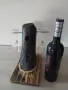 Дървена стойка за вино + 2 чаши подарък, снимка 2