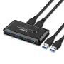 Нов Захранващ USB 3.0 хъб с 4 порта USB сплитер за 2 компютъра, снимка 1