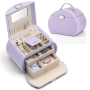 Vlando 3-етажна Кутия за Бижута с Огледало – Виолетова, снимка 1