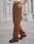 Дамски едноцветни ежедневни извънгабаритни хипстърски карго панталони, 5цвята , снимка 11
