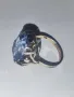 Стар сребърен пръстен с аквамарин, снимка 6