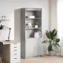 vidaXL Висок шкаф, бетонно сив, 70x35x180 см, инженерно дърво, снимка 2
