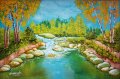 "Край реката" авторска картина с маслени бои., снимка 1 - Картини - 38595130