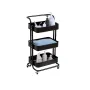 Количка за кухня, С колелца, Универсална, 3 рафта, Черен , снимка 1