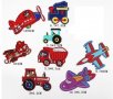 сет 10 бр различни превозни средства Детска апликация за дреха дрехи самозалепваща се, снимка 1 - Други - 31833484