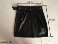 Дамска къса кожена пола с висока талия и колан р-р 34 и 38 (XS и M), снимка 16