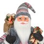 Коледна украса, Реалистична фигура Дядо Коледа с фенер, 60 см, снимка 2