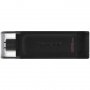 USB Флаш Памет 128GB USB Type C 3.2 Kingston DT70/128GB, Gen 1, DataTraveler 70, Черна, снимка 1 - USB Flash памети - 30634876