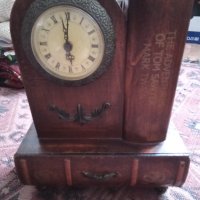 Стар дървен настолен ВИНТИДЖ часовник кварцов 43748, снимка 12 - Декорация за дома - 44335122
