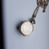 Дамски сребърен часовник със сребърна верижка, снимка 5 - Дамски - 31485479