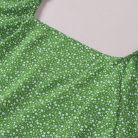 Дамски зелен топ с флорален принт, макси размери, снимка 11 - Корсети, бюстиета, топове - 44743388