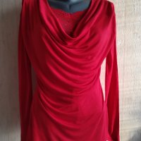 Красива червена блуза/туника, снимка 1 - Блузи с дълъг ръкав и пуловери - 36761398