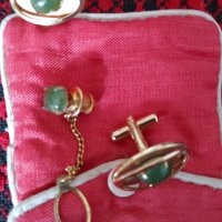 Копчета за ръкавели и игла за вратовръзка с естествени камъни, снимка 3 - Други - 40740434
