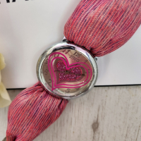 Дамски часовник лукс розов сърце , снимка 1 - Луксозни - 44741776