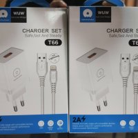 Комплект USB зарядно с кабел Lightning за iPhone, iPad, снимка 1 - Оригинални зарядни - 39231936