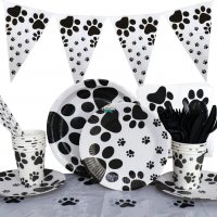 Парти чинии за рожден ден на домашен любимец с принт на лапички Аксесоари за рожден ден на куче/коте, снимка 2 - За кучета - 38654414