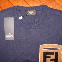 Fendi мъжки пуловер тъмно син размер ХL и М нов с етикет, снимка 5 - Пуловери - 35025187