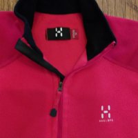 HAGLOFS Zip Neck Red Fleece Jacket - страхотен дамски полар, снимка 2 - Блузи с дълъг ръкав и пуловери - 31879257