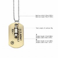 Верига Медальон Dog Tag Куршум военни приятна идентификация, снимка 6 - Колиета, медальони, синджири - 36634529