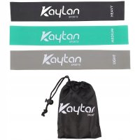 Комплект от 3 фитнес ластика в практича чанта от Kaytan спорт, снимка 7 - Фитнес уреди - 36754680
