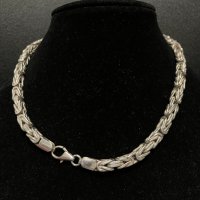 Сребърен синджир Byzantine chain кралска оплетка, снимка 4 - Колиета, медальони, синджири - 44420819