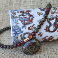 Колие чокър с естествен камък Драконова кръв, снимка 8 - Колиета, медальони, синджири - 42588838
