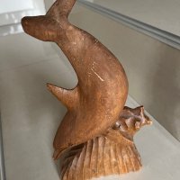 Дървен делфин статуетка, снимка 2 - Статуетки - 42719787