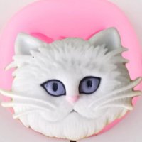  Малка главичка глава коте котка силиконов молд форма за фондан шоколад декор, снимка 1 - Форми - 30343279