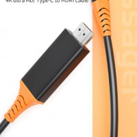 Чисто нов кабел преход Type C to HDMI HDTV, 4К, дължина 2м. НАЛИЧНО!!!, снимка 6 - USB кабели - 31611227