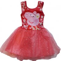 Детска рокля с тюл с Прасенцето Пепа, снимка 1 - Детски рокли и поли - 39630201