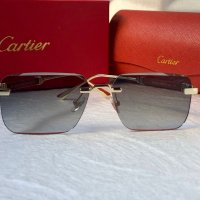 Cartier мъжки слънчеви очила с дървени дръжки, снимка 7 - Слънчеви и диоптрични очила - 42813122
