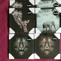 Нови квадратни рамки за снимки или картини с тигър,жираф и слон., снимка 7 - Декорация за дома - 44606090