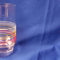 Ретро стъклени чаши за безалкохолно, цветни кантове – 10 бр, снимка 9 - Чаши - 44530284