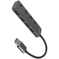 USB Хъб USB3.2 Axagon HUE-MSA 4 USB + Micro USB Power IN Метален, Разклонител, снимка 1 - Кабели и адаптери - 31896861