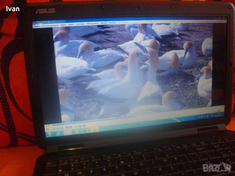 Лаптоп 15,6"-ASUS K50C-Отличен-Черен-HD 320GB/RAM 3GB/Intel Celeron 220-Батерия Добра/Зарядно, снимка 1