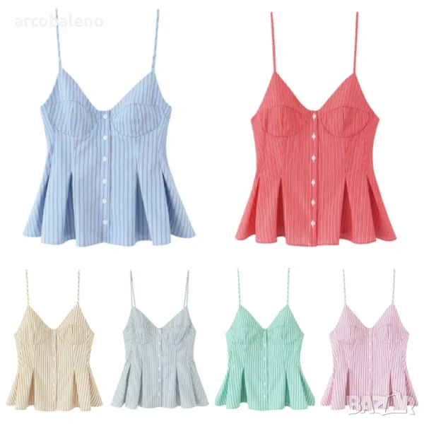 Модерен дамски топ с презрамки, 8цвята , снимка 1