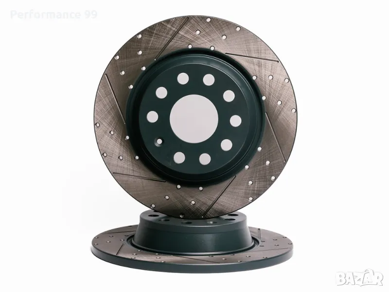 Надупчени и нарязани задни спирачни дискове 300ммх12мм Audi, Seat, Skoda, VW, снимка 1