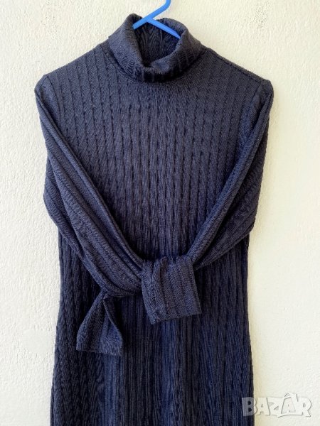 Дълга рокля от рипсена материя - С/М, снимка 1