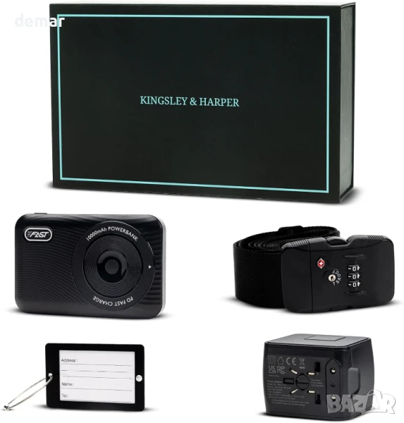 Подаръчен комплект за пътуване Kingsley & Harper - Премиум аксесоари за пътуване за мъже, снимка 1