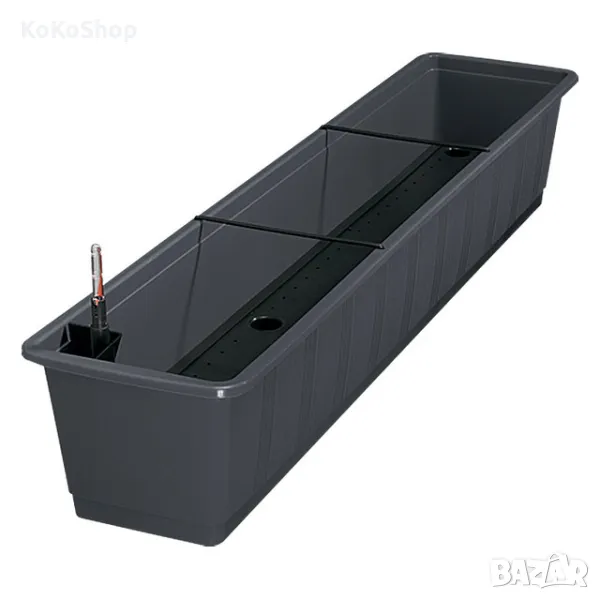 Сандъче за цветя с поливна система-100х20х17 см./сиво сандъче за цветя, снимка 1